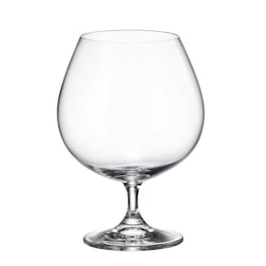 Jogo Com 6 Taças De Cristal Conhaque 690Ml Colibri Bohemia