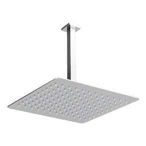 Ducha Chuveiro Slim Quadrado Metal 20X20Cm Com Braço De Teto