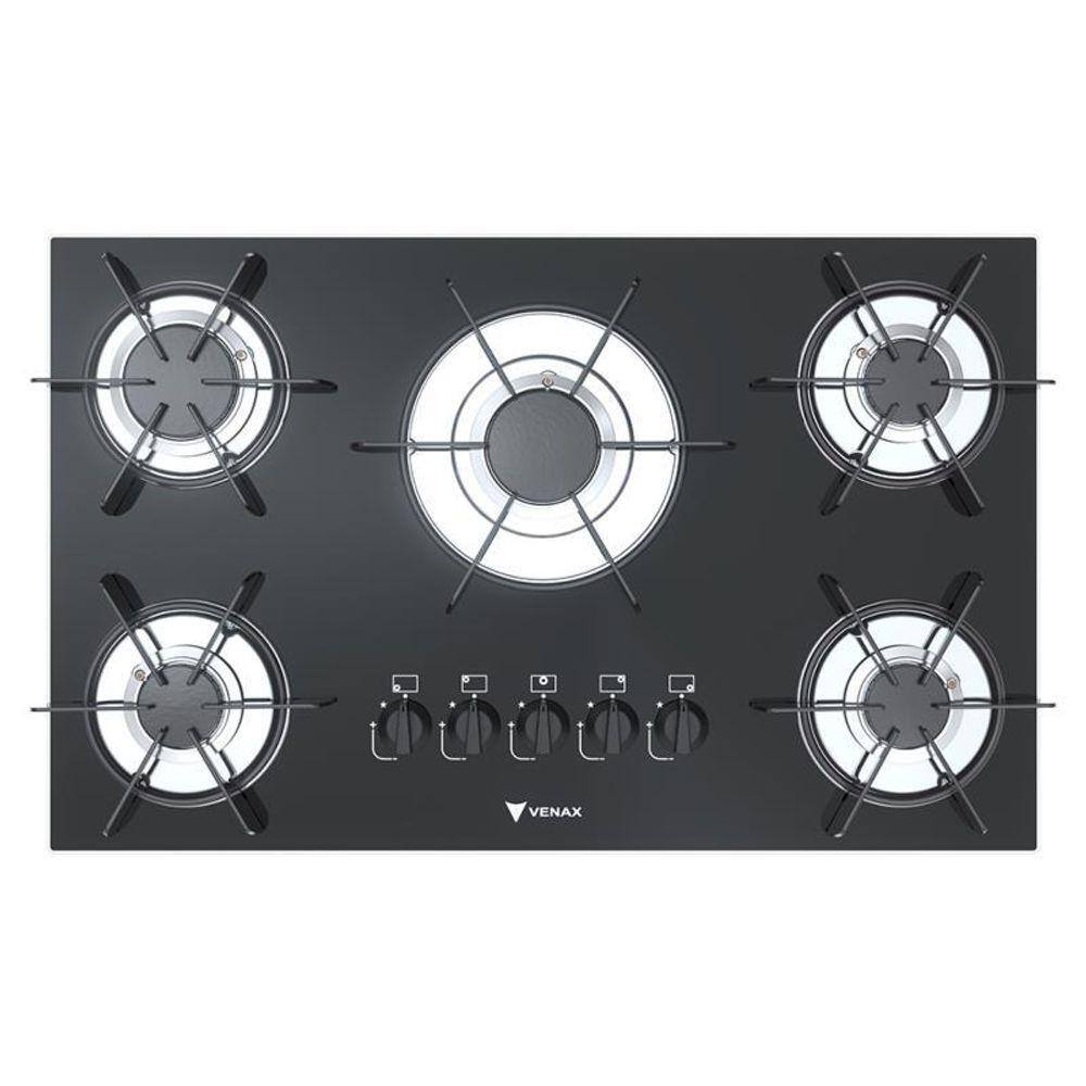 Cooktop 5 bocas electrolux preto a gas glp gc70v preto Casas Bahia