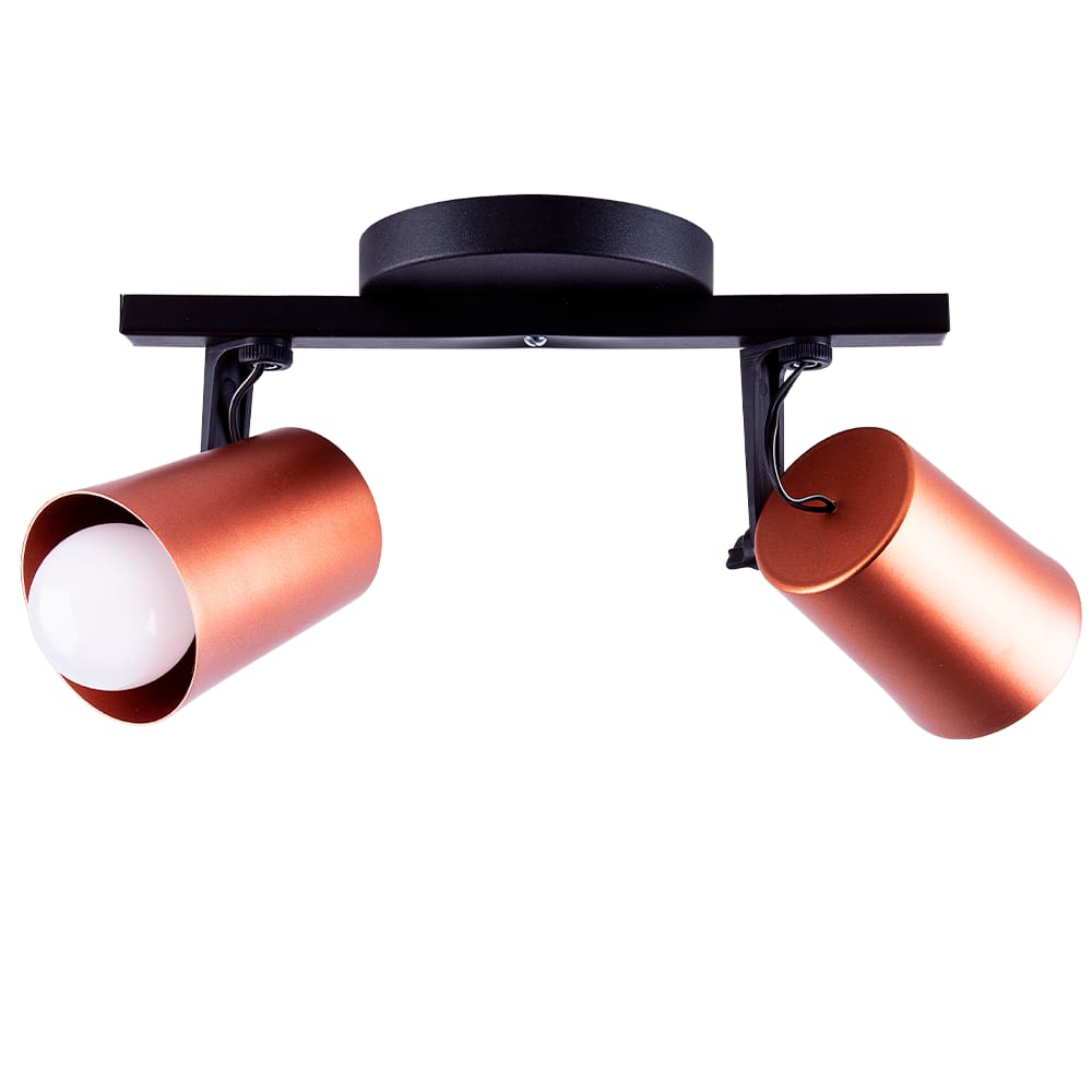 Luminária de Teto Spot Trilho Direcionável Fokus 2 Lâmpadas E27 Moderno Bivolt