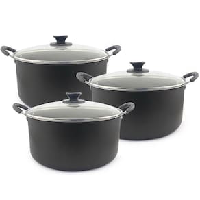 Kit 3 Caçarolas Dona Chefa Com Tampa De Vidro 24 26 E 30Cm