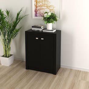 Balcão Escritório Com 2 Portas Multimóveis Cr25013 Preto