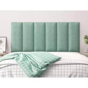 Cabeceira Queen Estofada Modulada Veludo Verde Bb Bms