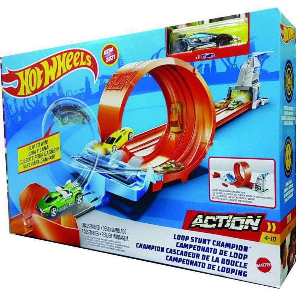 Pista Hot Wheels Track Builder Lançador Com Looping GVG07 - Mattel