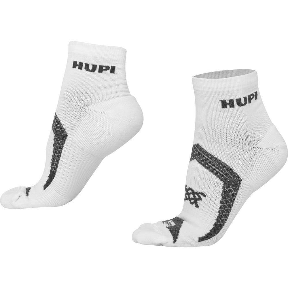 Meia HUPI Running Pro Plus Branco e Cinza