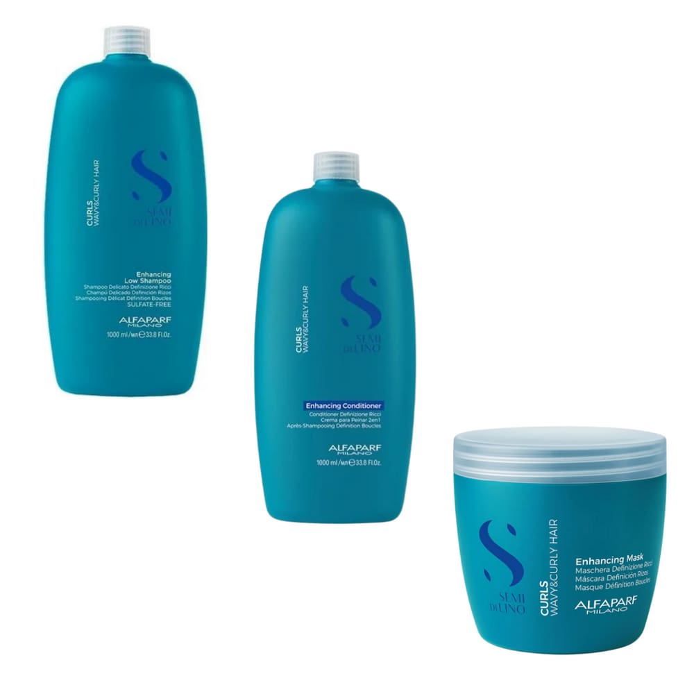 Kit Completo Semi Di Lino Curls Alfaparf Cachos - 3 Produtos