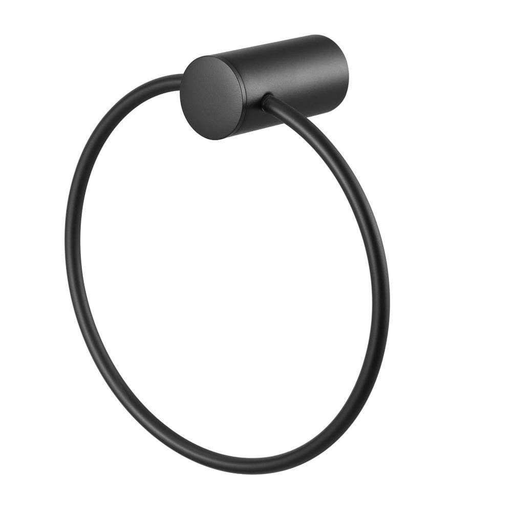 Porta Toalha Argola Atria Matte Meber Branco Matte/Preto Matte
