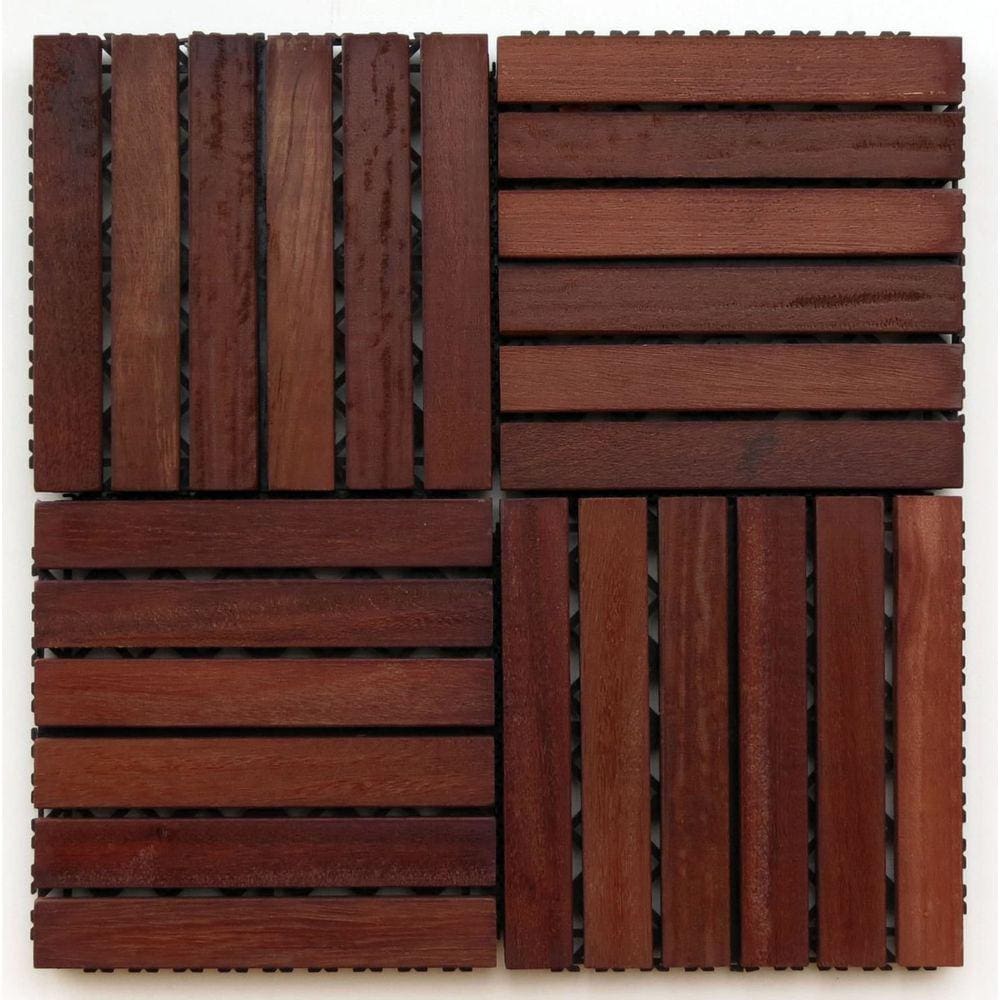 Deck em Placa de Madeira Modular Base Plástica 30cm x 30cm Isabela Revestimentos Madeira de Lei Mista