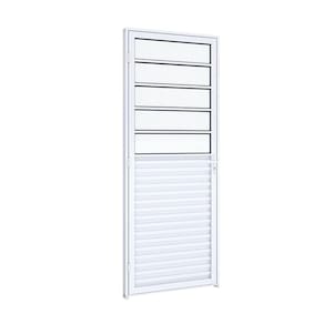 Porta de Alumínio com Divisão 215x85cm com Vidro Riobras Aluminíos Branco