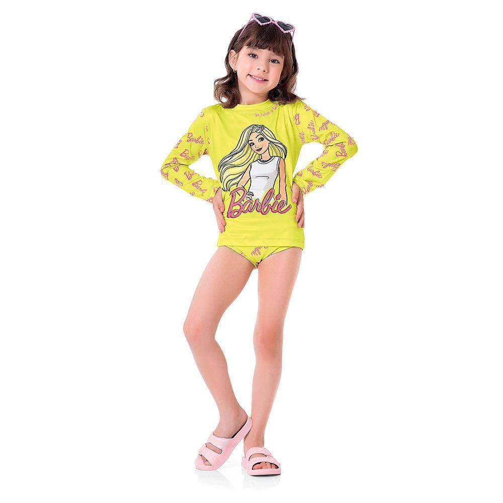 Vestido Infantil Manga Longa Em Moletom peluciado Produto Oficial Barbie  Tam 4 a 10 - Fakini