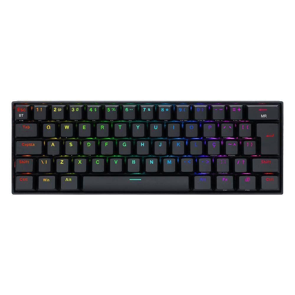 Teclado Mecânico Gamer Redragon Draconic Pro Preto 60% Rgb