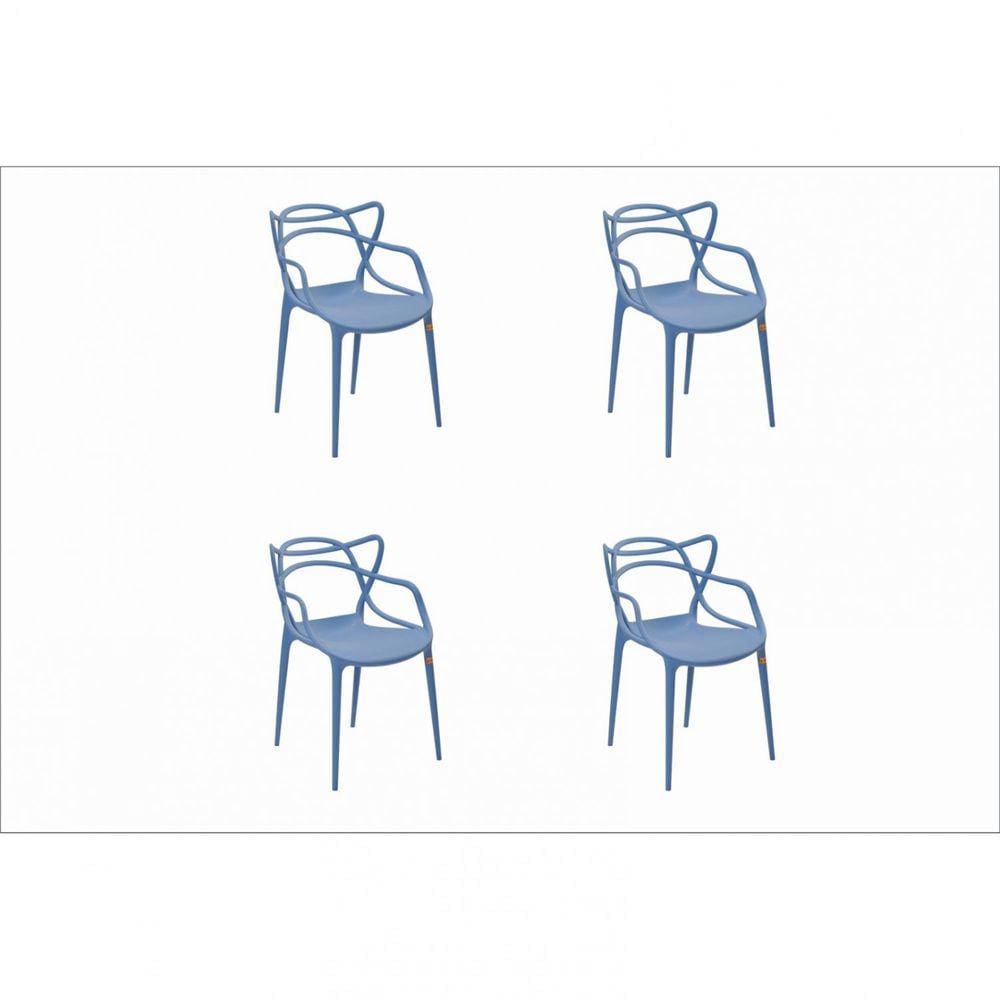 Conjunto 4 Cadeiras Allegra  Rivatti Azul Caribe