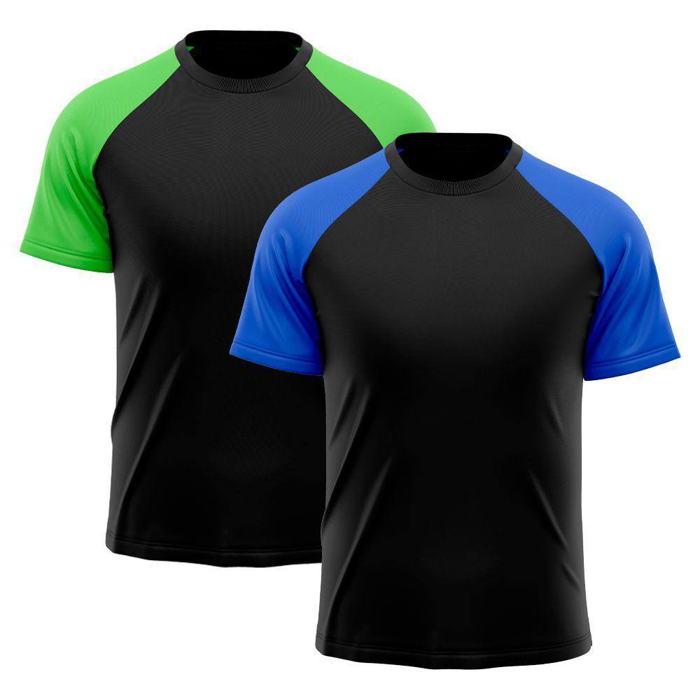 Kit 2 Camisetas Raglan Dry Fit Proteção Solar UV - Masculina