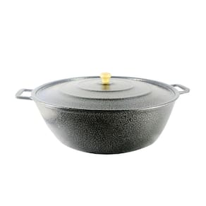Tacho Restaurante Alça de Alumínio Fundido Craqueado Preto 32cm