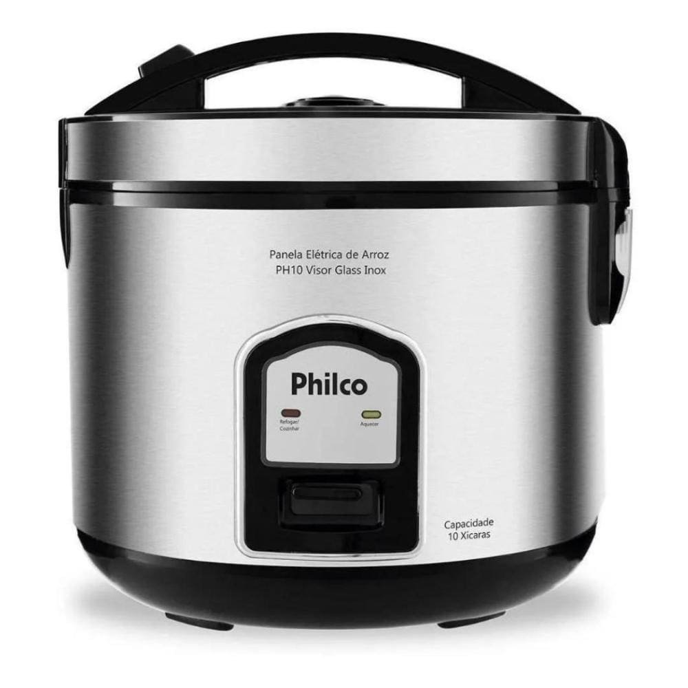 Panela De Arroz Philco 10 Xícaras Ph10P Visor Glass Inox
