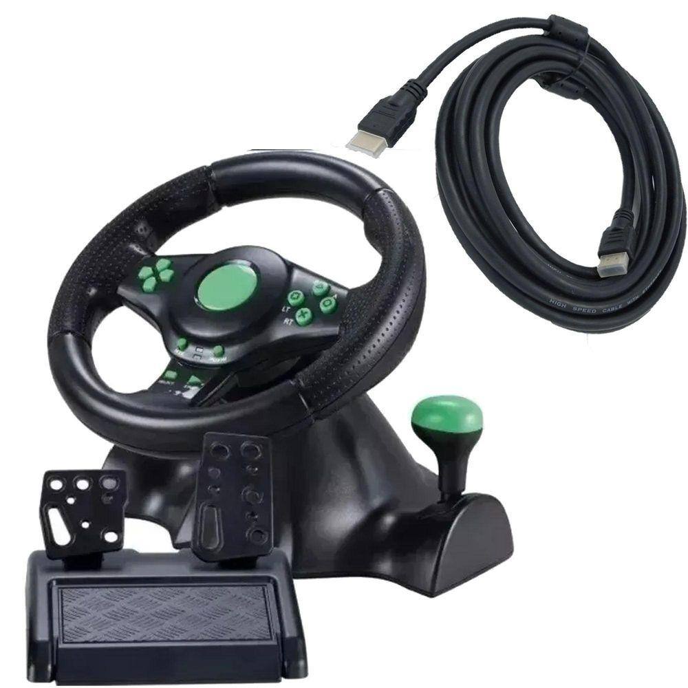 Controle Volante Gamer Pedal Cambio Para Ps3 Ps2 Xbox 360 Pc