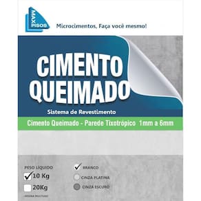 Cimento Queimado Parede Max Pisos Branco 10Kg