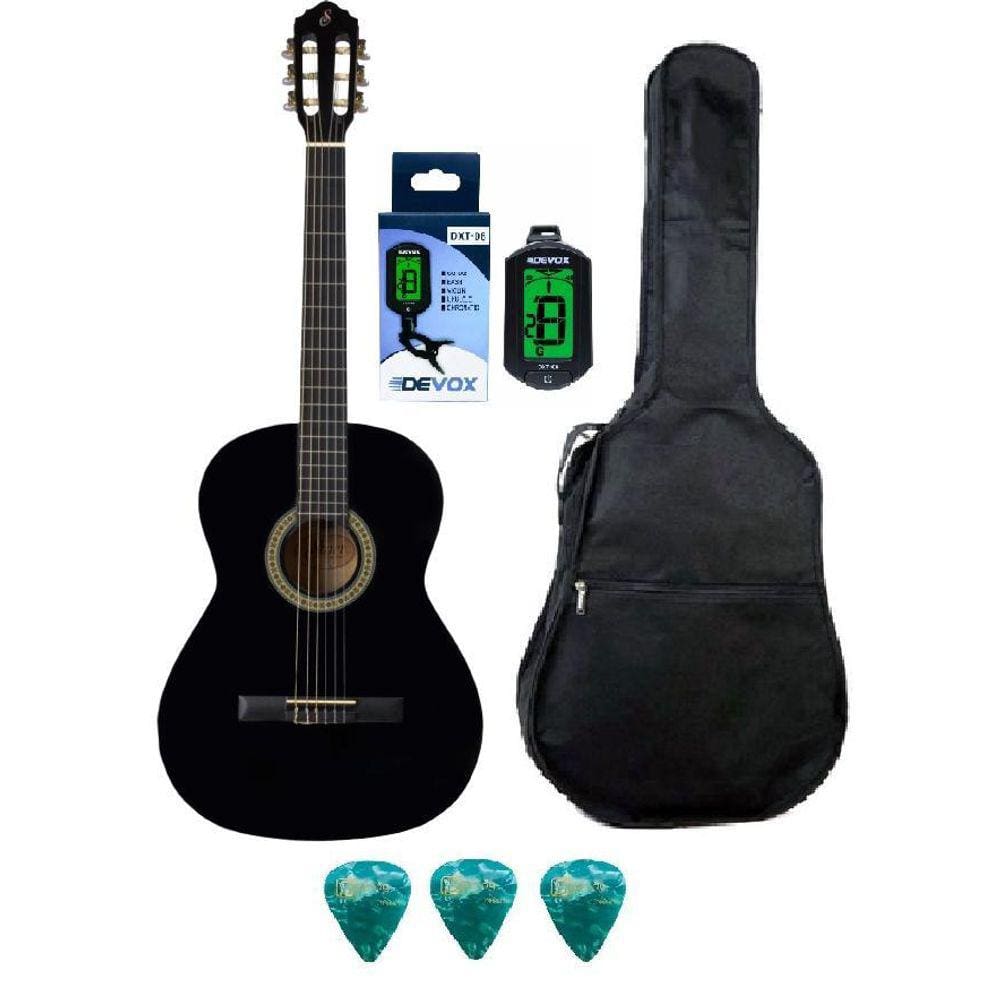 Violao Giannini Acustico Nylon Start N14 Preto + Kit