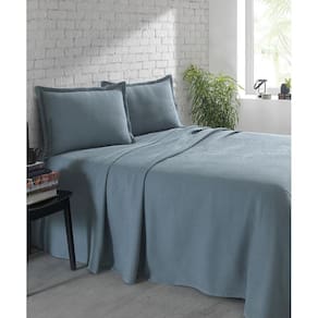 Kit Colcha Dohler Piquet Favo King Azul 2,50X2,80 M 100% Alg