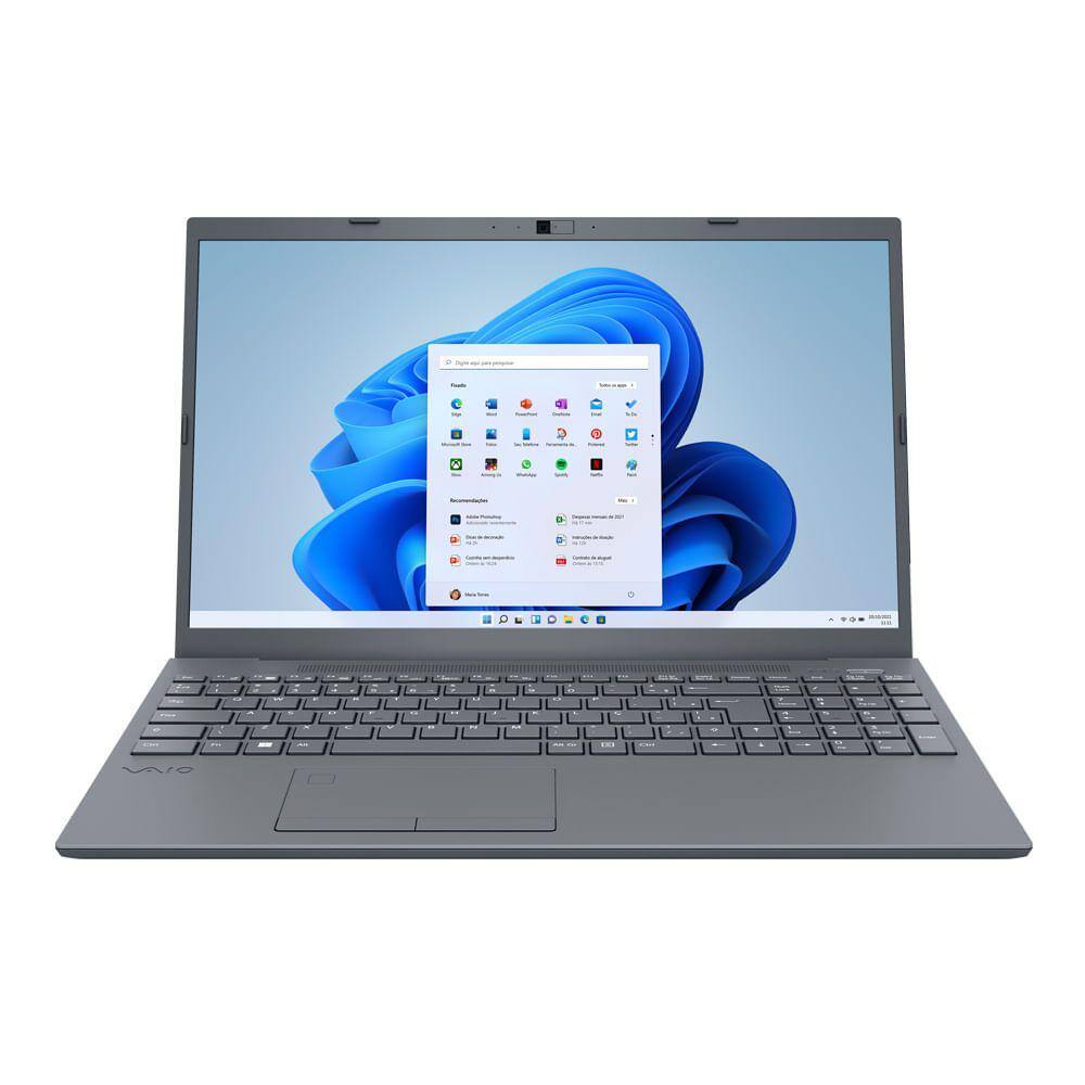 Notebook VAIO® FE15-1235U Intel® Core™ i5 Windows 11 Home 8GB 256GB SSD Full HD - Prata Titânio