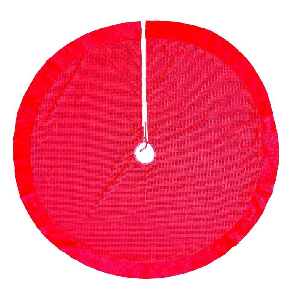 Saia Para Árvore De Natal Vermelha 120Cm Tapete Natalino