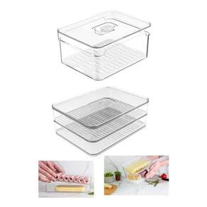 Kit 2 Organizadores De Geladeira 2,2L E Porta Frios Duplo Ou