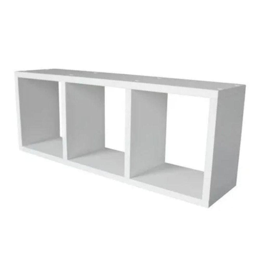 Nicho Triplo Retangular Mdf Branco 85X24X22Cm - Sb Móveis