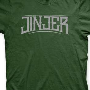 Camiseta Jinjer Musgo e Cinza em Silk 100% Algodão