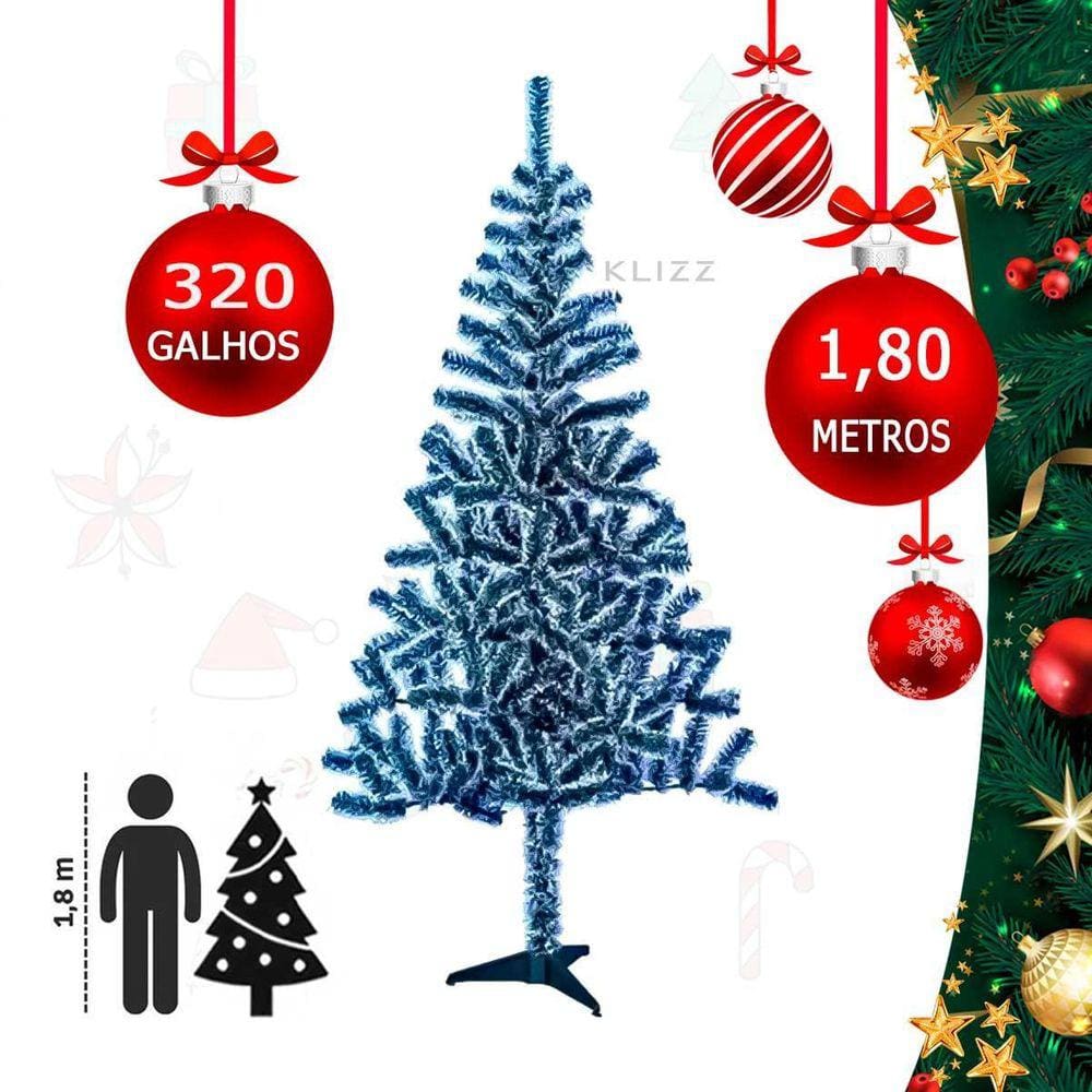 Arvore de Natal Pinheiro Cor Verde 1,80m 388 Galhos - A0014 - Loja Real  Mania