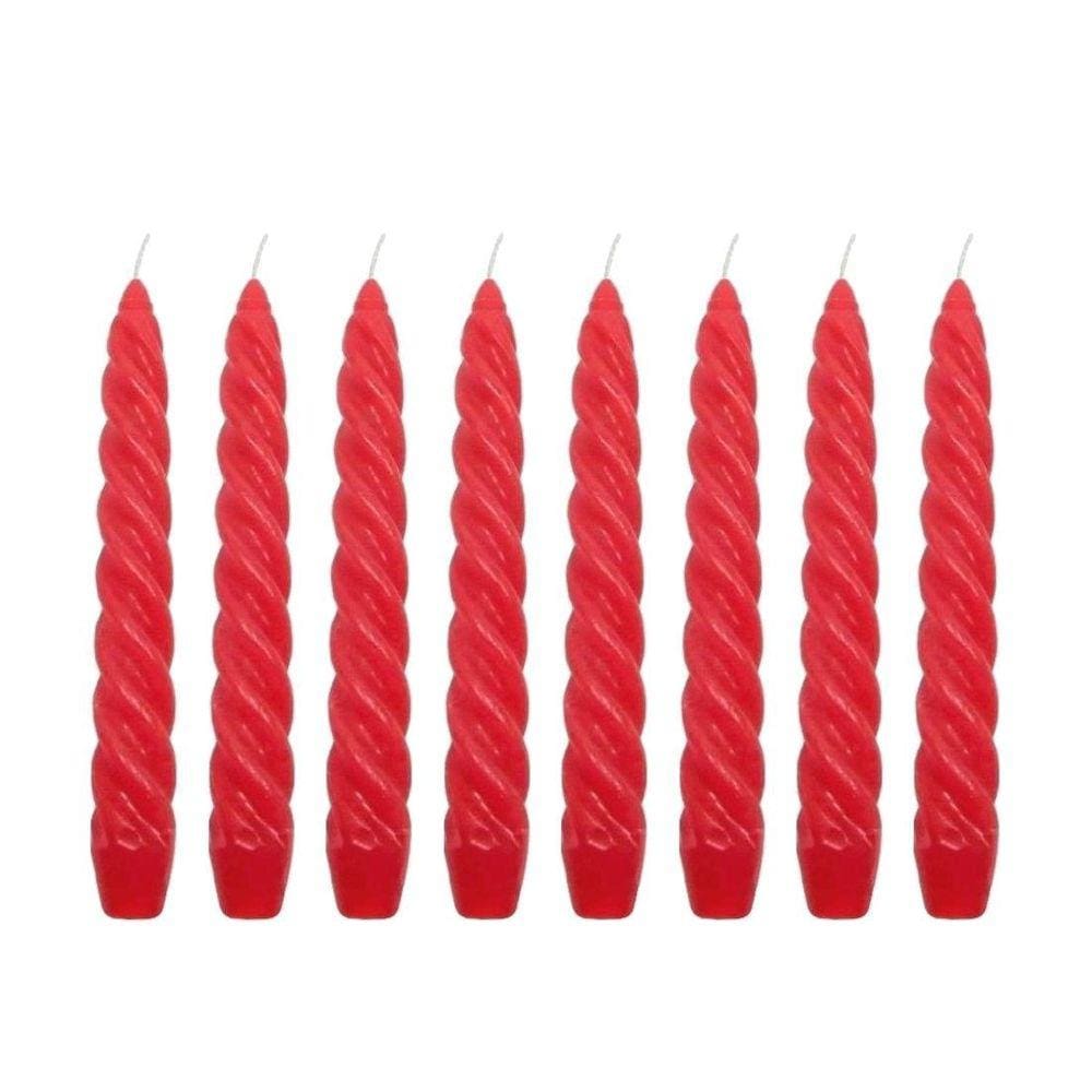 10 Velas Torcida 17 Cm Vermelha Decoração Casamento Castiçal