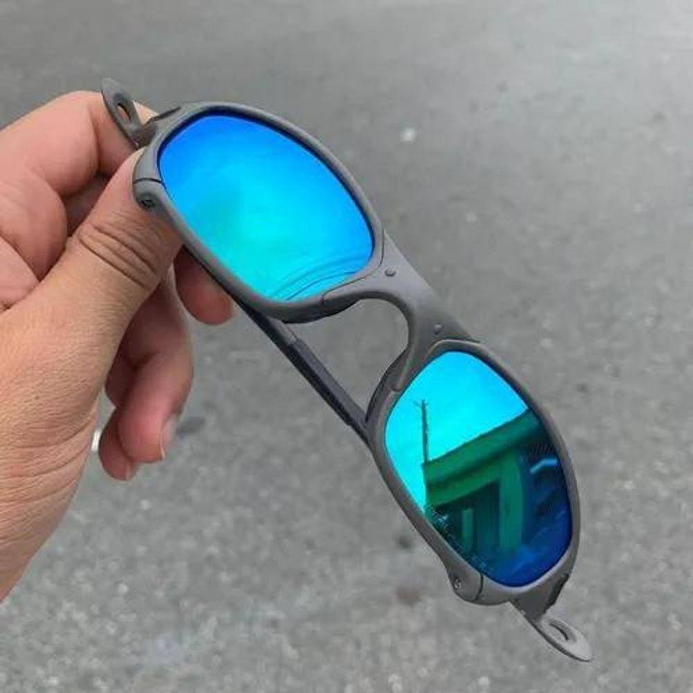 Óculos Juliet com armação metálica na cor preta e lentes polarizadas Uv400  na cor azul escuro. – JOC MODAS