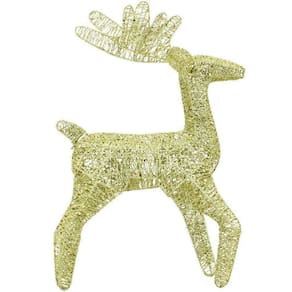 Boneco Natal Rena Natalina Em Arame Glitter 50Cm