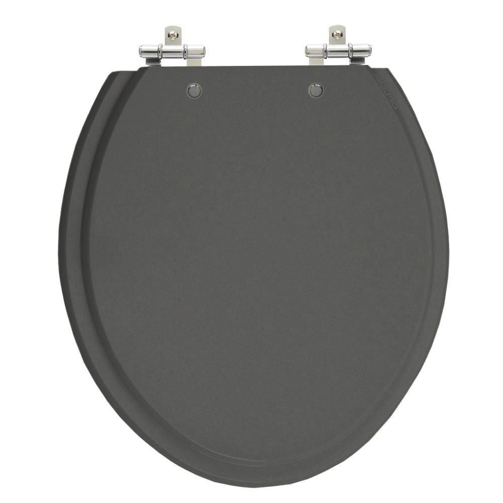 Assento Laqueado Oval Cinza Escuro Amber Tampa Vaso Univ