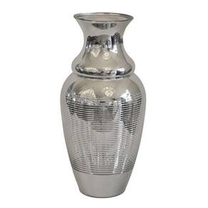 Vaso De Vidro Decorativo Prata Listras 49 X 25