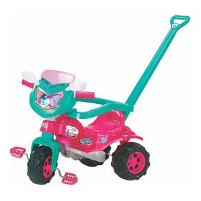 Triciclo Infantil com Haste Empurrador Pedal Motoca Velotrol 2 em 1  Reforçado Brinqway BW-082 - Velotrol e Triciclo a Pedal - Magazine Luiza