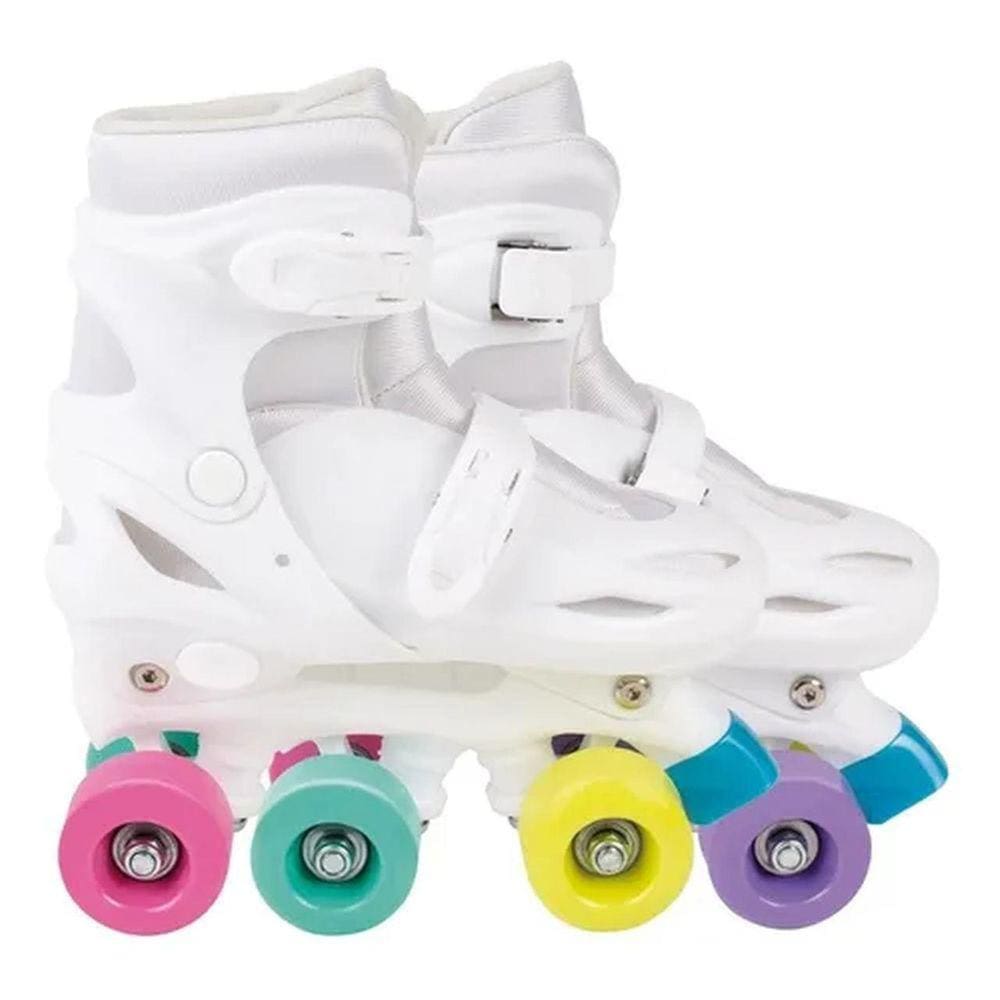 Patins Infantil Ajustavel Branco Colors 34-37 Mor