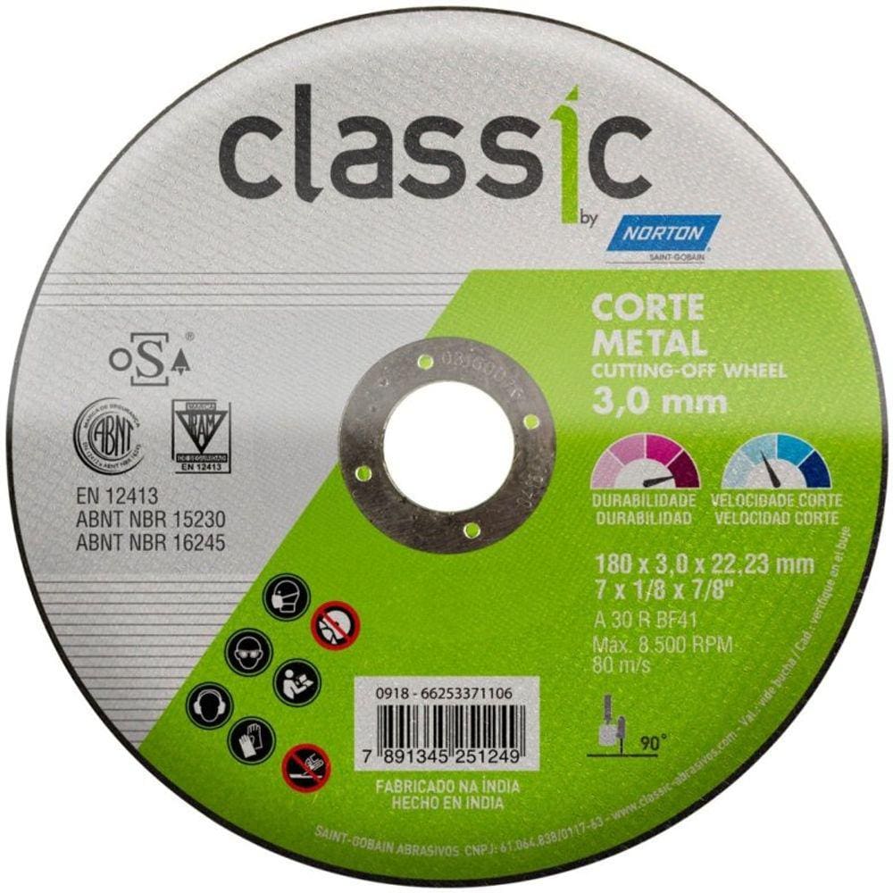 Disco Corte Classic 180X3.0X22.23 Ar302 Norton 66252842711