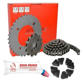 Kit Relação + coxim coroa + graxa branca Biz 125 2005 á 2022
