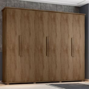 Guarda-Roupa Casal 6 Portas 4 Gavetas RV Móveis Canadá Freijó