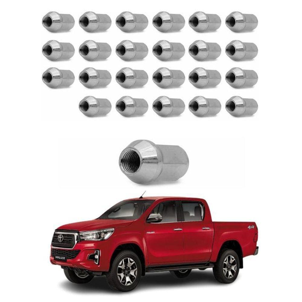 Jogo Porca De Roda Toyota Hilux Cromado 24 Uni
