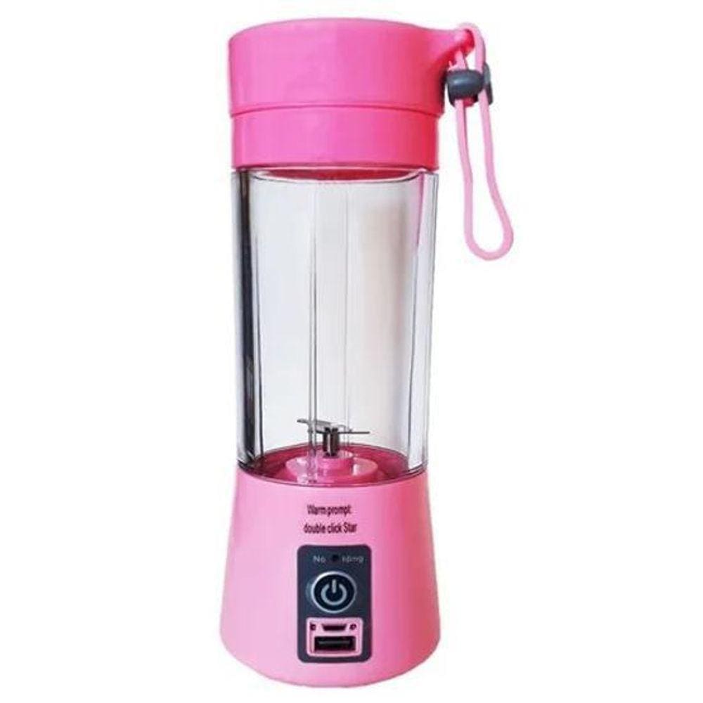 Liquidificador Portátil 390Ml Usb Para Shake Vitaminas Rosa