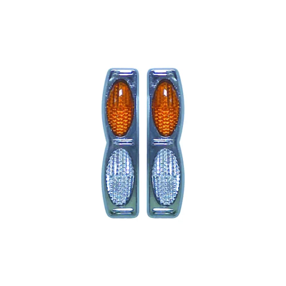 Luminoso Protetor de Porta Duplo com Base Cromada Cristal/laranja