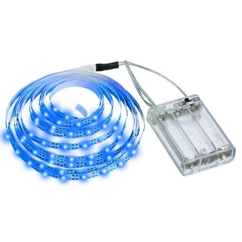 Fio Fita Led Luz Azul 120 Lâmpadas Led 2M À Pilha
