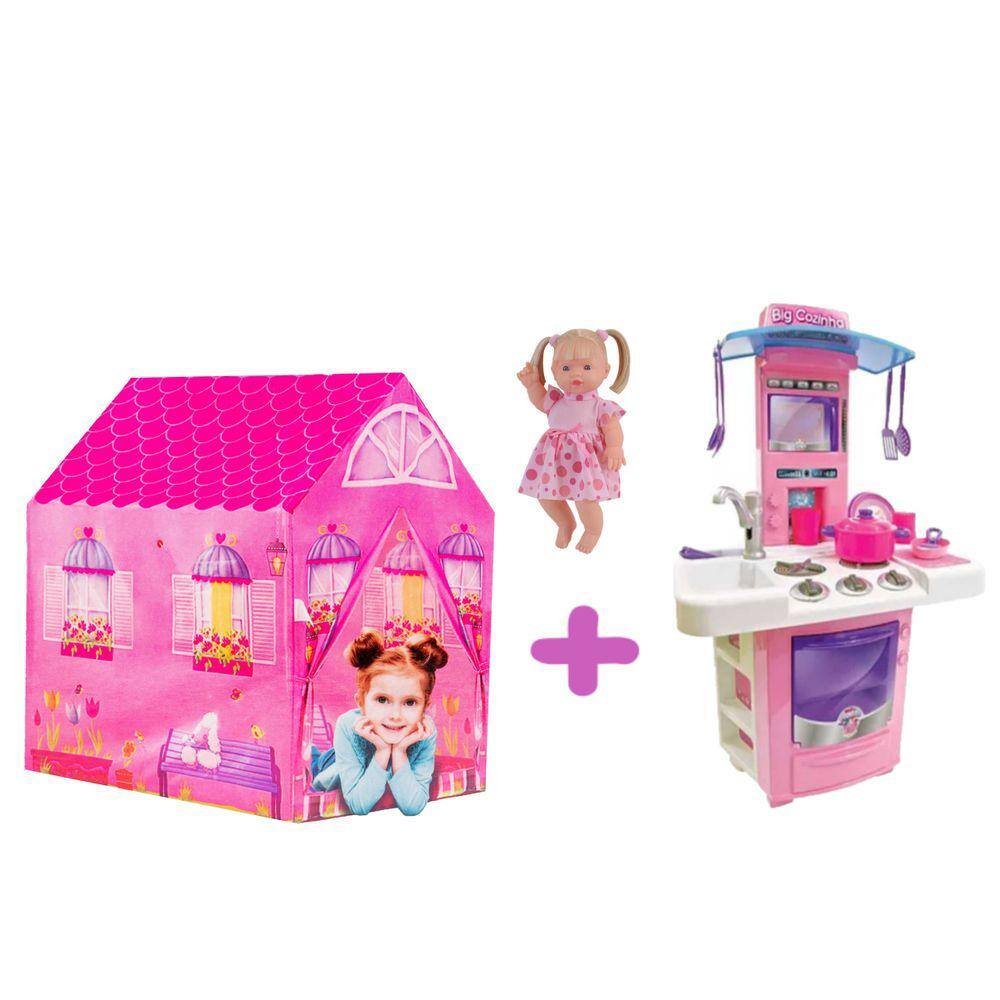 Kit Boneca Elisi + Barraca Minha Casinha