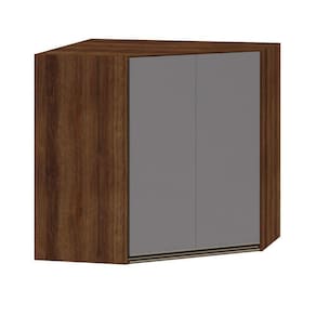 Armário Para Cozinha Canto 2 Portas Dourado Com Cinza Puro