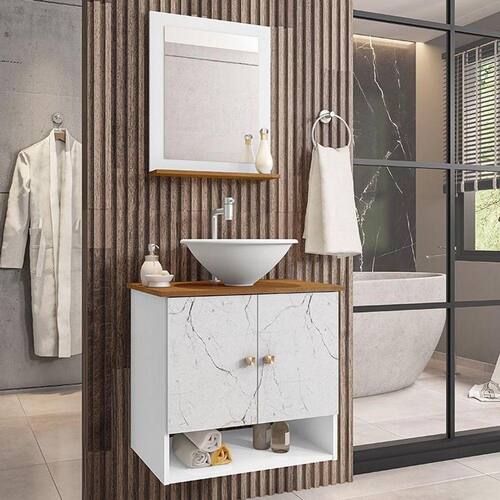 Gabinete Banheiro Cuba Torneira Inox Branco/Carrara/Nature | Casas Bahia Gabinete Banheiro Cuba Torneira Inox Branco/Carrara/Nature | Casas Bahia