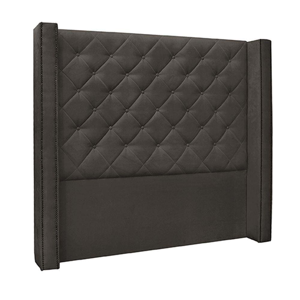 Cabeceira Casal 1,64m Loewe Suede Cinza - Gran Belo