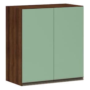 Armário Para Cozinha 70 Cm 2 Portas Dourado Com Verde