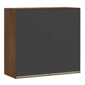 Armário Para Cozinha 80 Cm 2 Portas Dourado Com Preto Txt