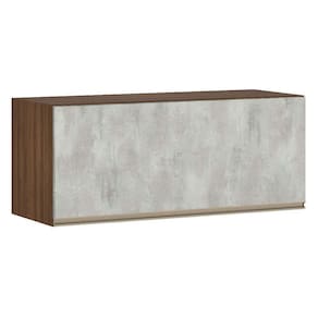 Armário Para Cozinha 90 Cm 1 Porta Dourado Com Concreto